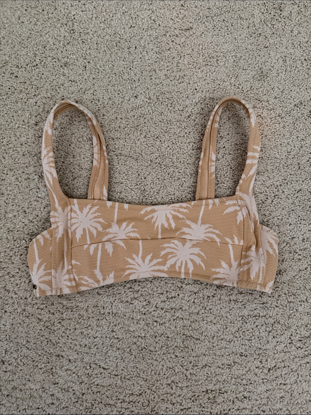 Rip Curl Tan Palm Print Bikini Top